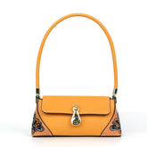 Flower Leather Carving Pattern Handmade Shoulder Bag